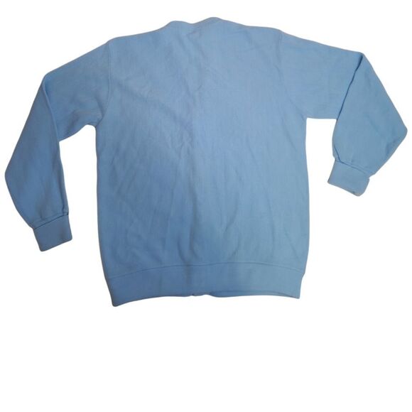 VINTAGE 80s baby blue button up Arnold Palmer v-neck cardigan sweater L - Picture 2 of 8